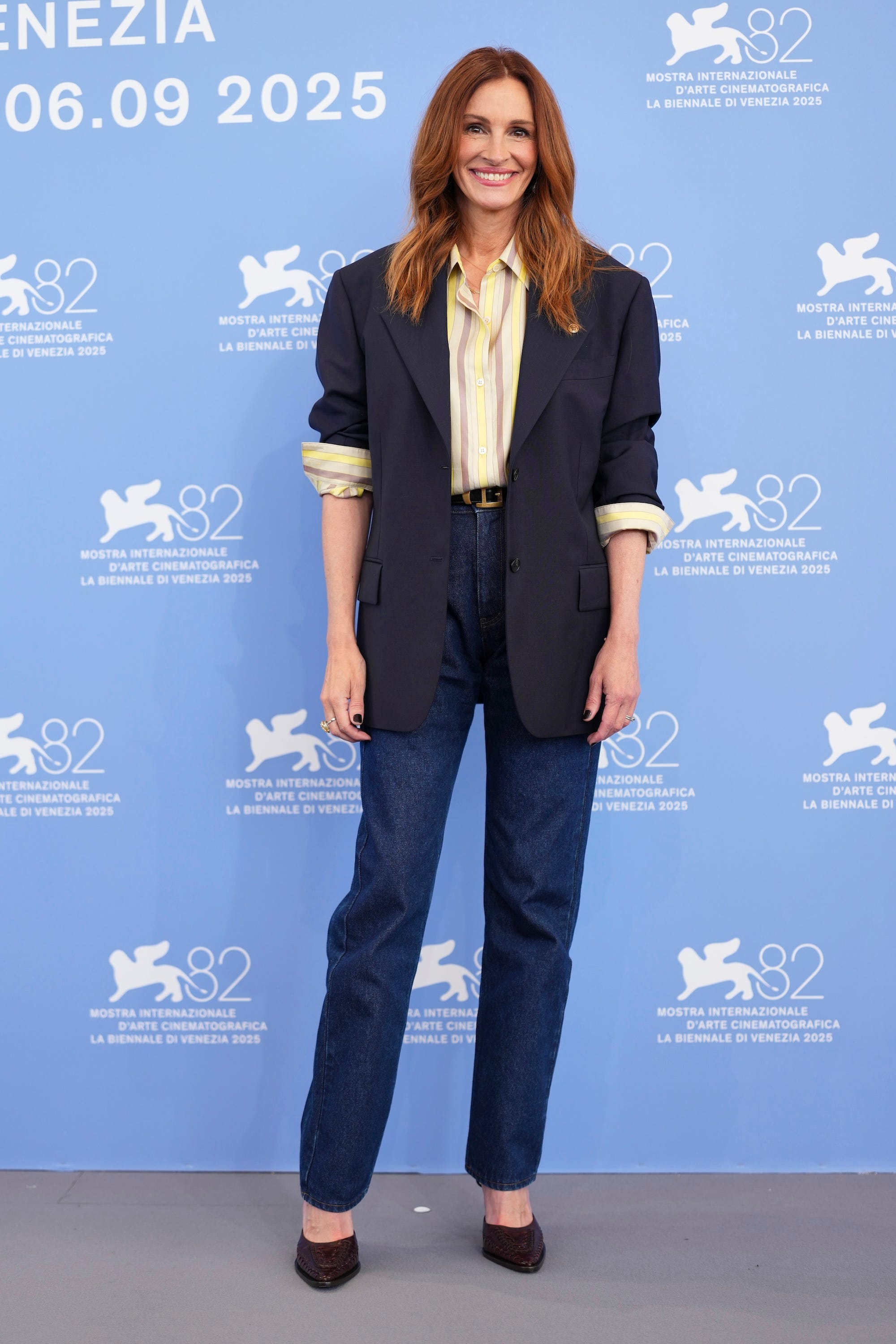Julia Roberts poses for photos at the Venice Film Festival.