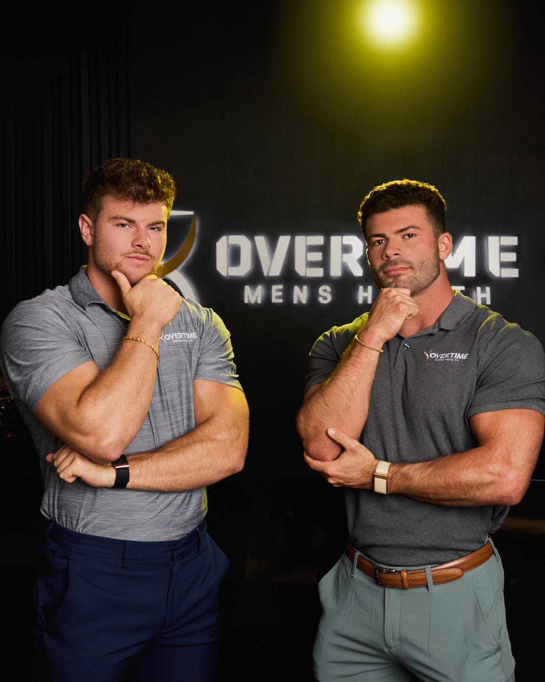 Jacob Nachinson (left) and Julian Becerra (right), cofounders of Overtime Men's Health.