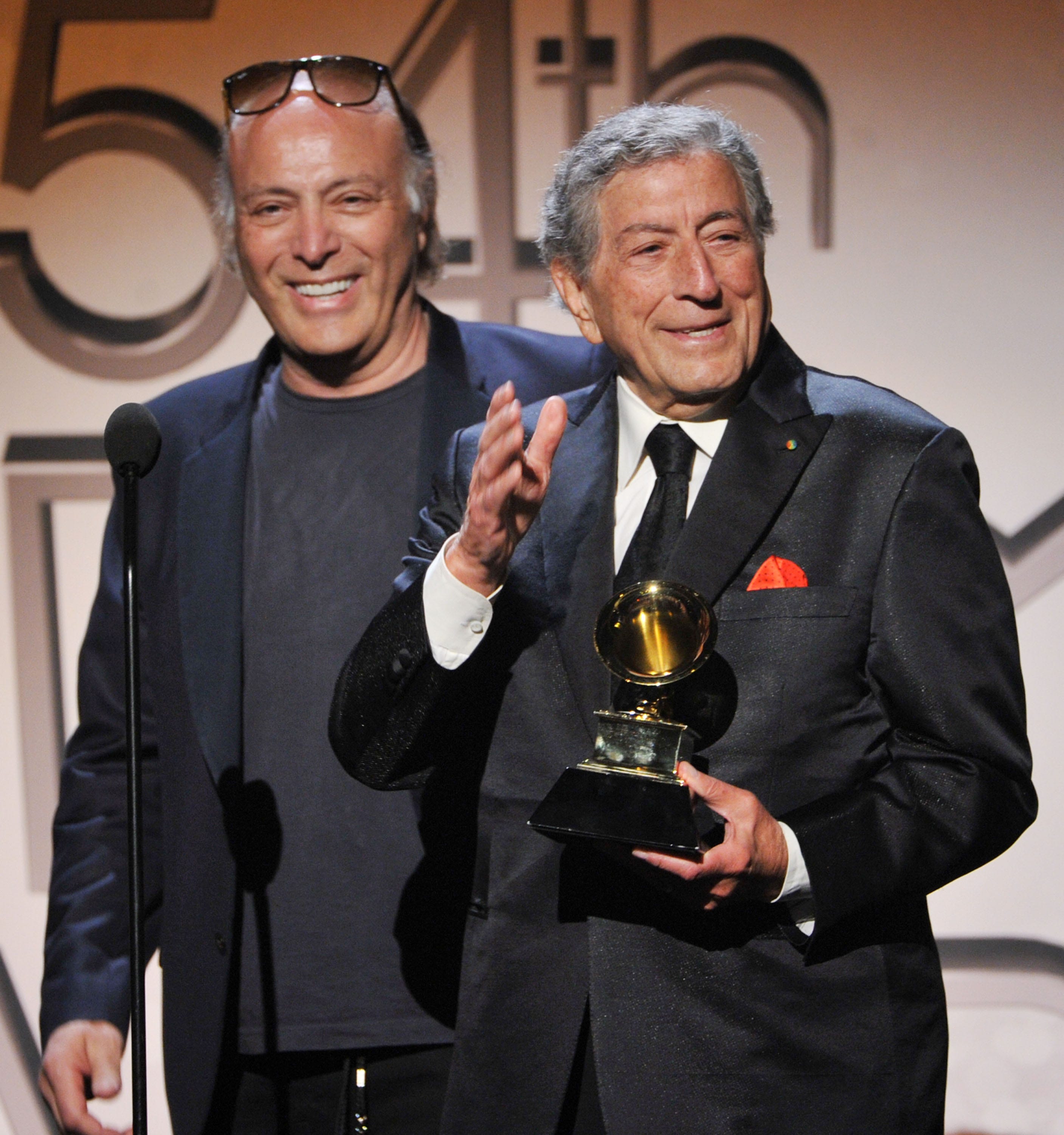 Tony Bennett called Danny Bennett to the stage at the 54th Annual Grammy Awards in 2012, crediting him with his win for best Traditional Pop Vocal Album for "Duets II," which the son executive-produced.