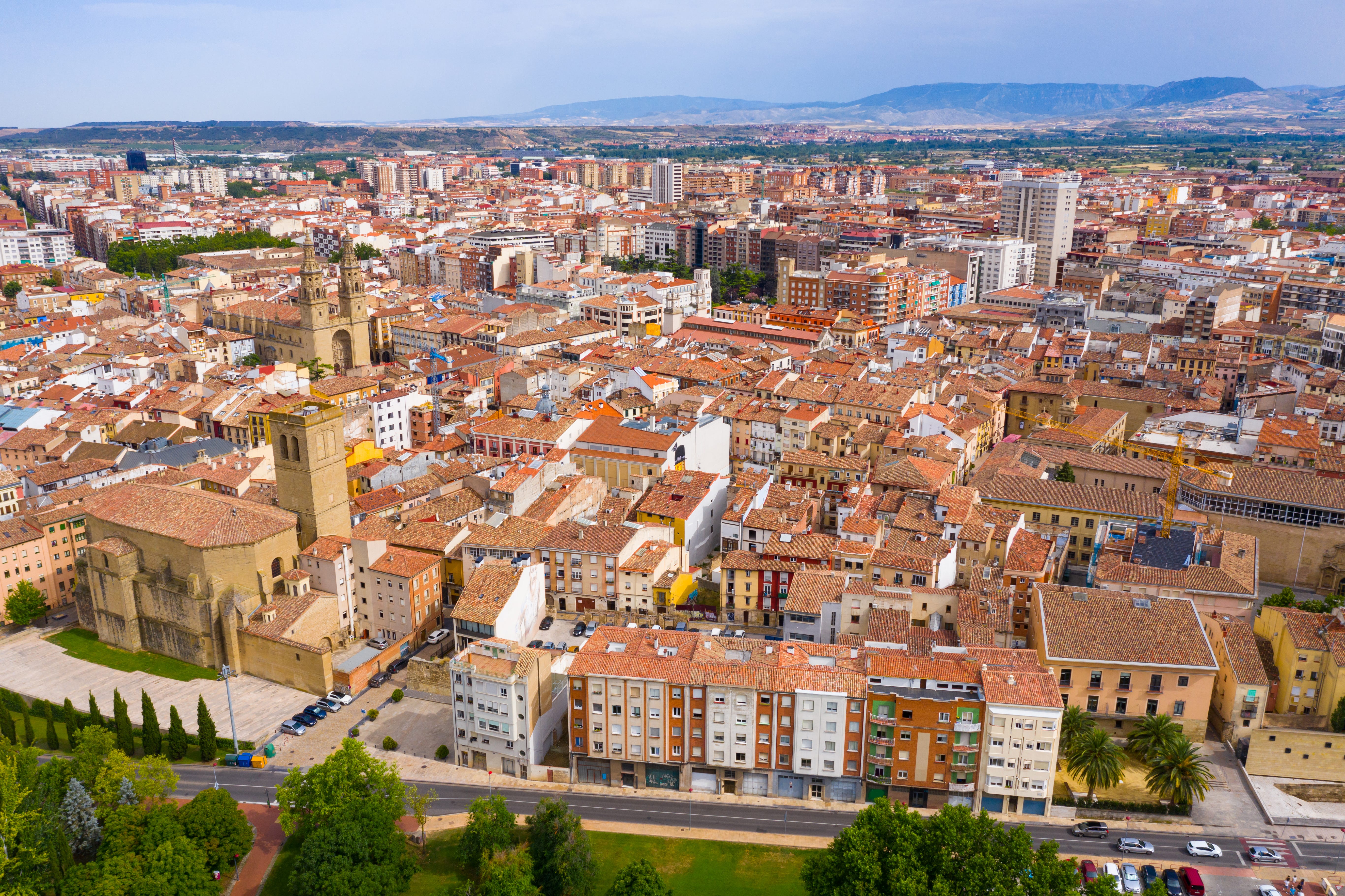 An aerial view of Logroño, Spain.