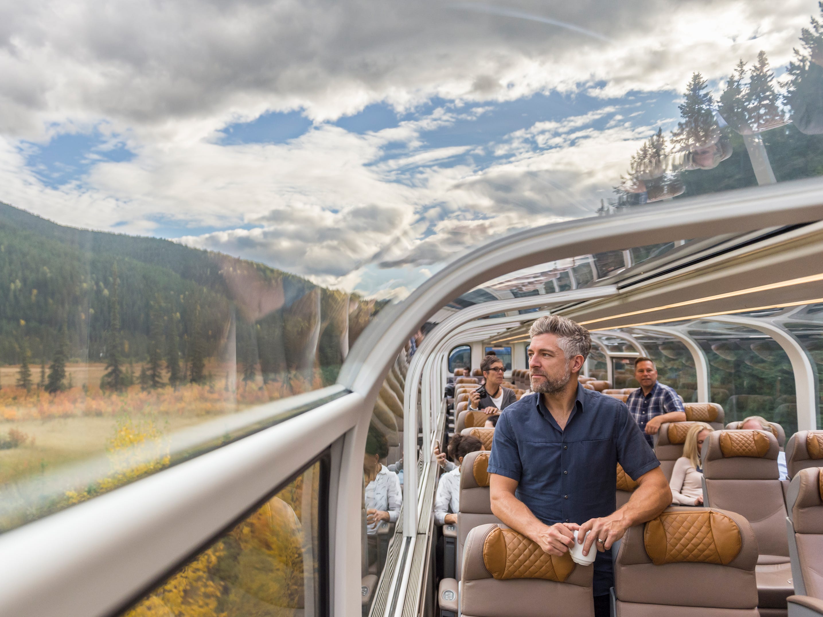Rocky Mountaineer gold leaf