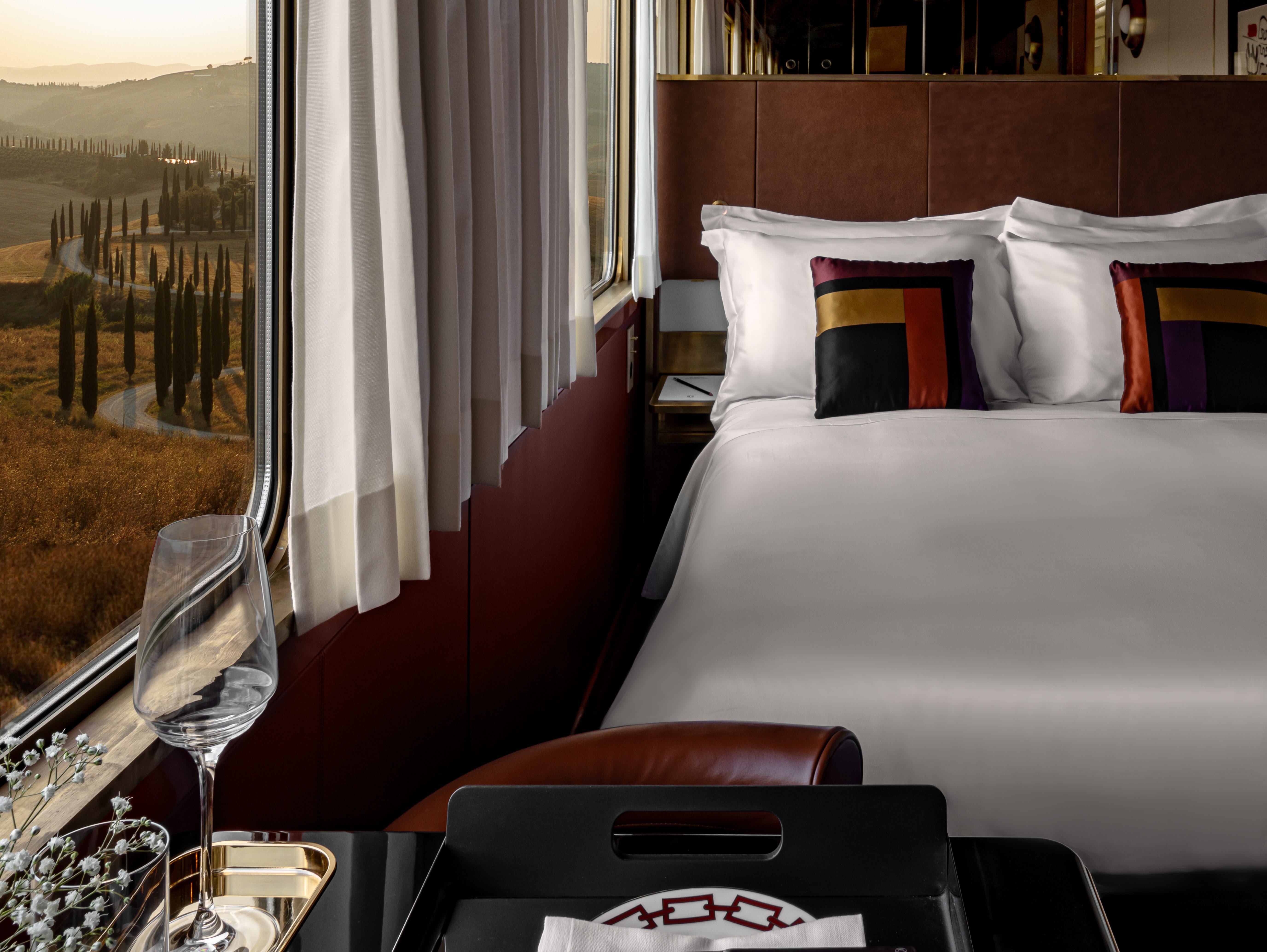 The suite cabin on Orient Express La Dolce Vita.