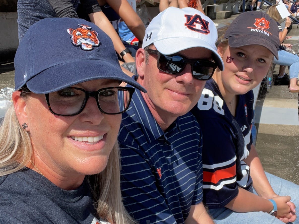 Family at an AU game