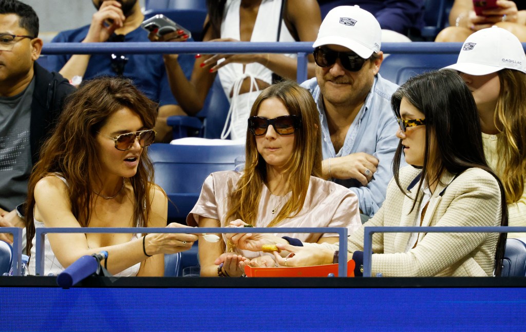 Katie Holmes Holmes artist Brie Welch and model-writer Anna Z Gray at the US Open Tennis Championships