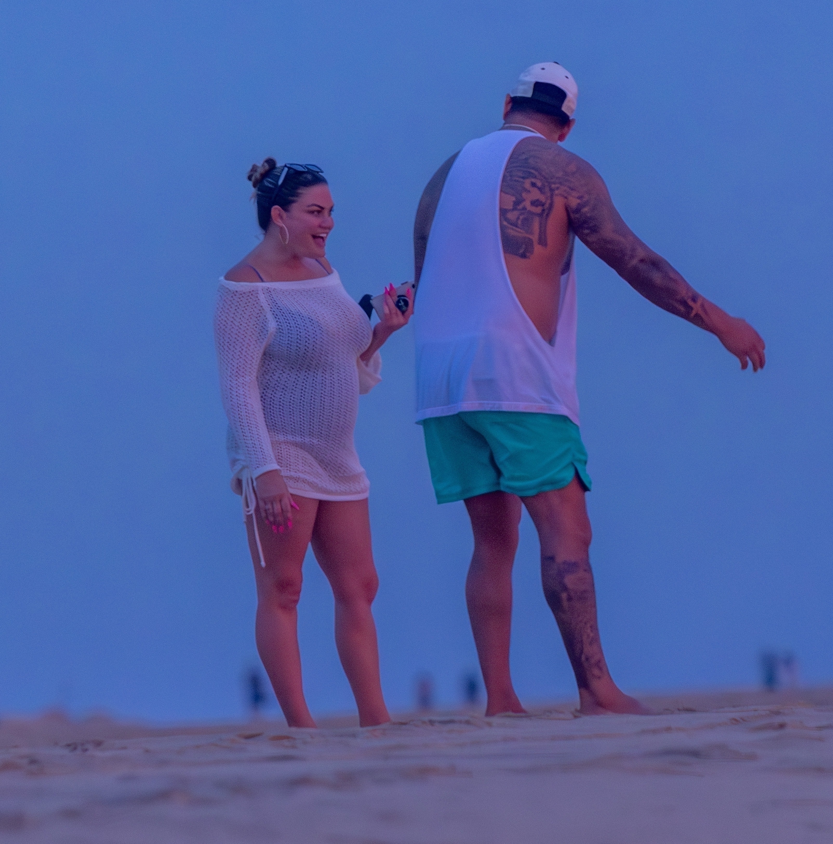 Brittany Cartwright and Brandon Hanson on the beach. 