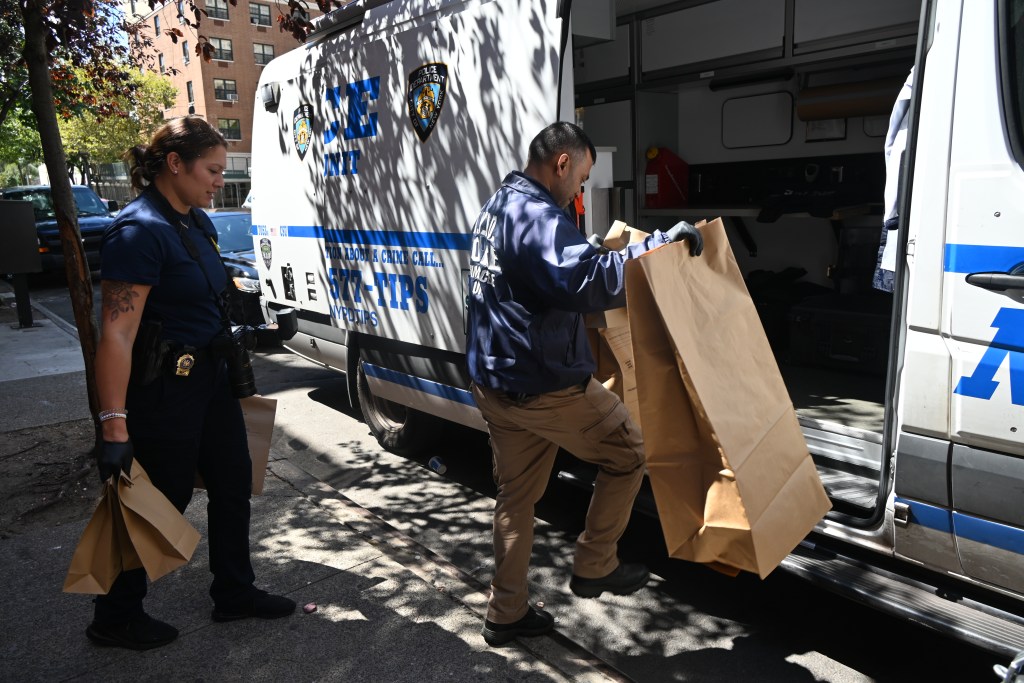 NYPD crime scene investigators collecting evidence.