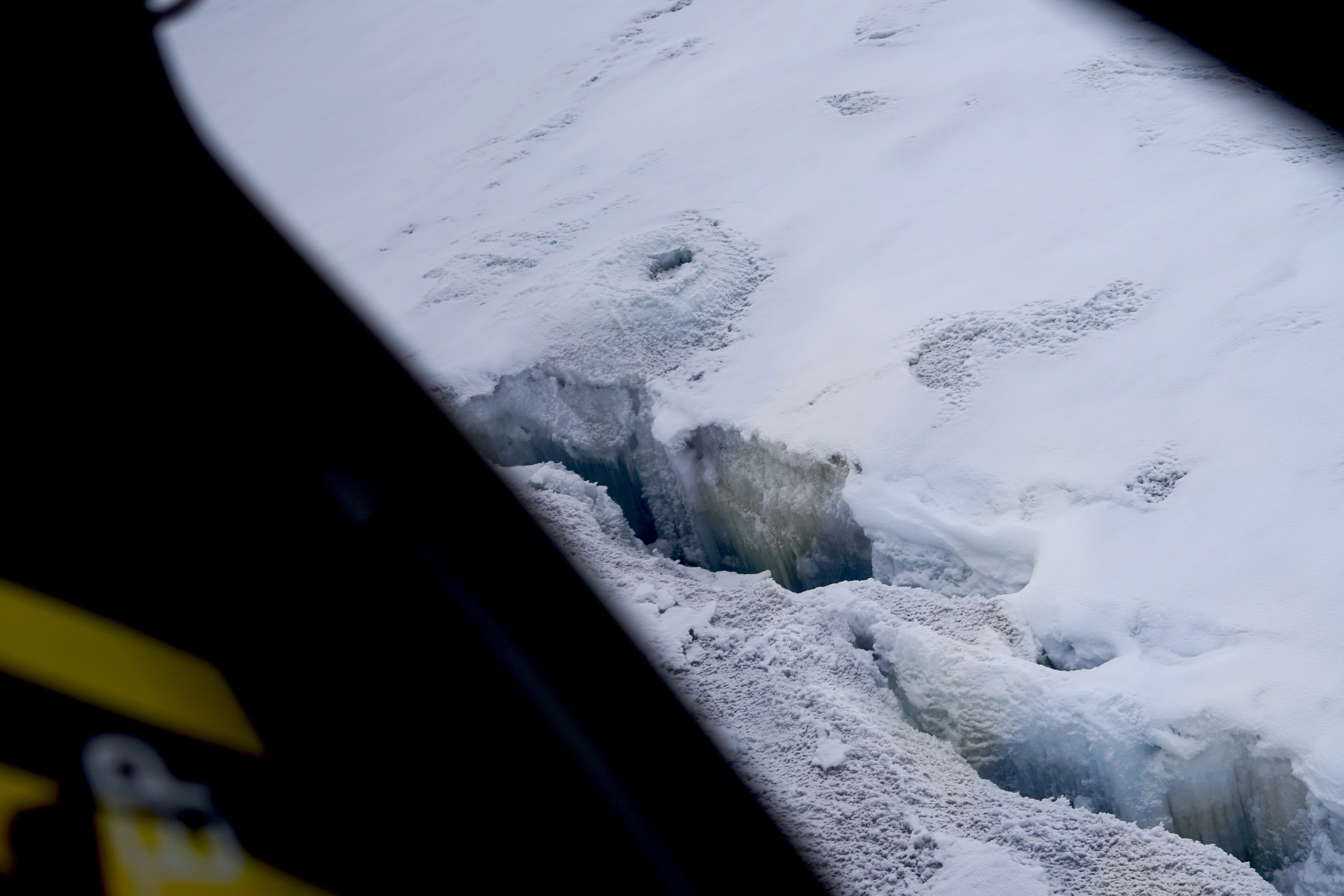 One of three crevasses near Swiss Camp in August 2020.
