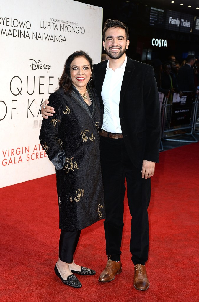 Director Mira Nair and Music Supervisor Zohran Mamdani attend the Gala Screening of 'Queen Of Katwe' during the 60th BFI London Film Festival at Odeon Leicester Square on October 9, 2016 in London, England.