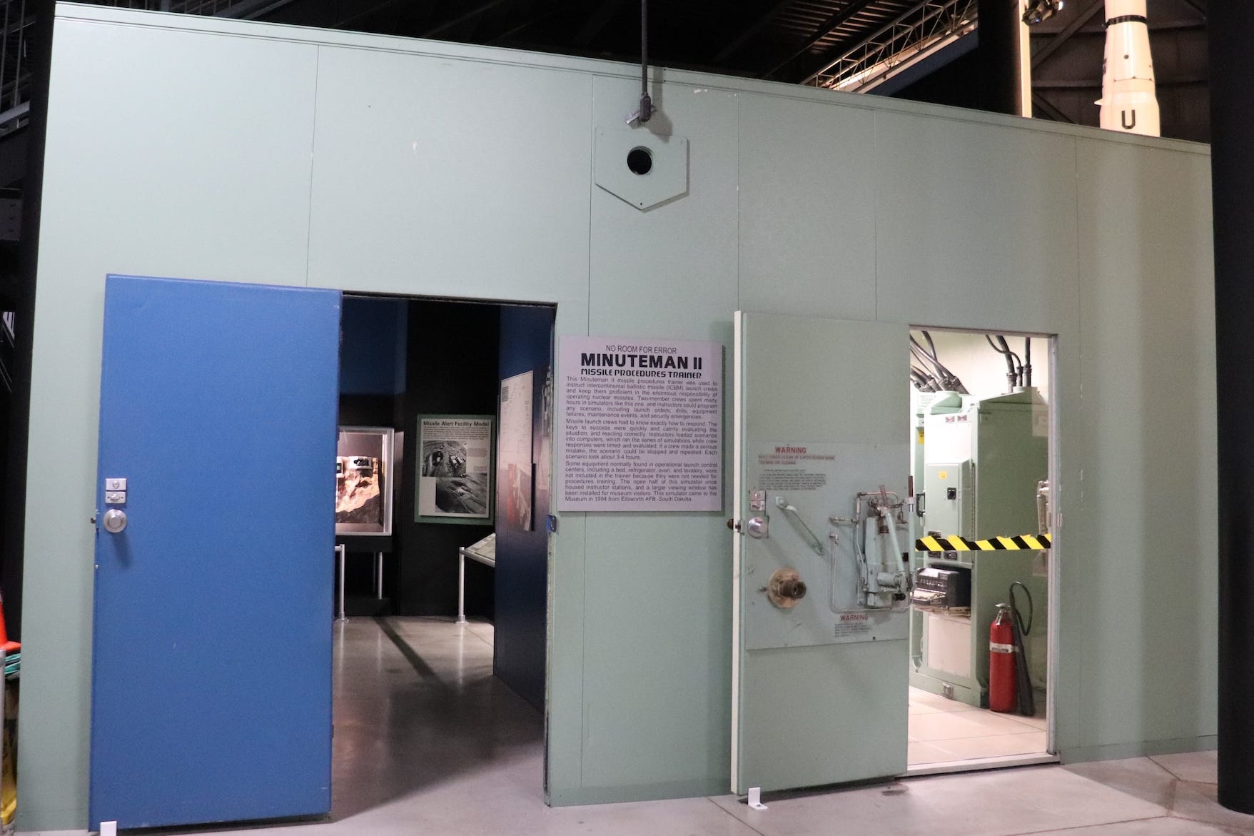 A Minuteman II missile procedures trainer at the National Museum of the US Air Force.