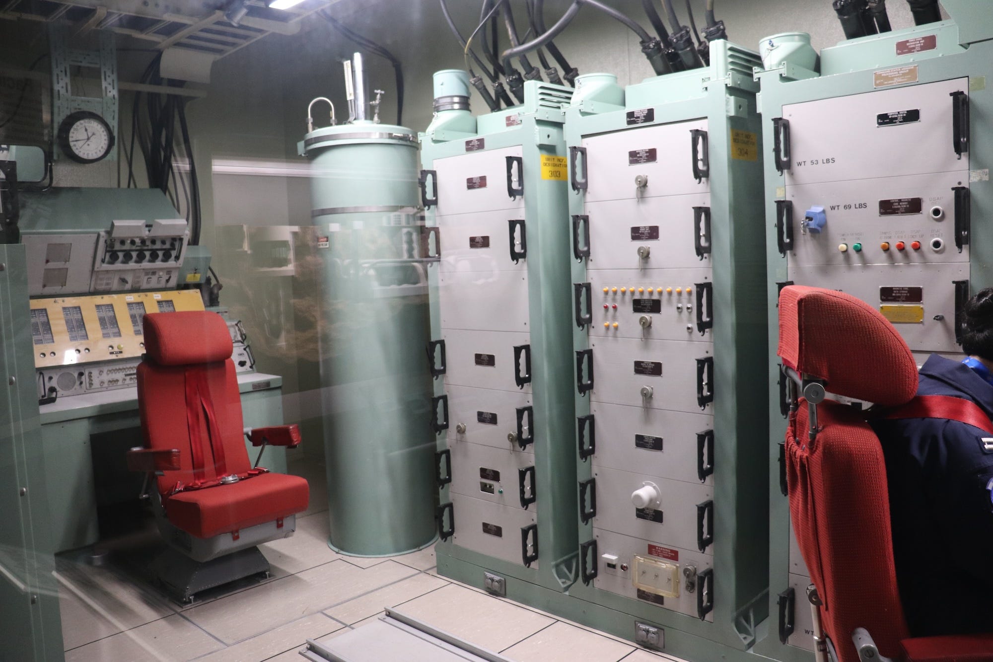 Inside the Minuteman II missile procedures trainer at the National Museum of the US Air Force.