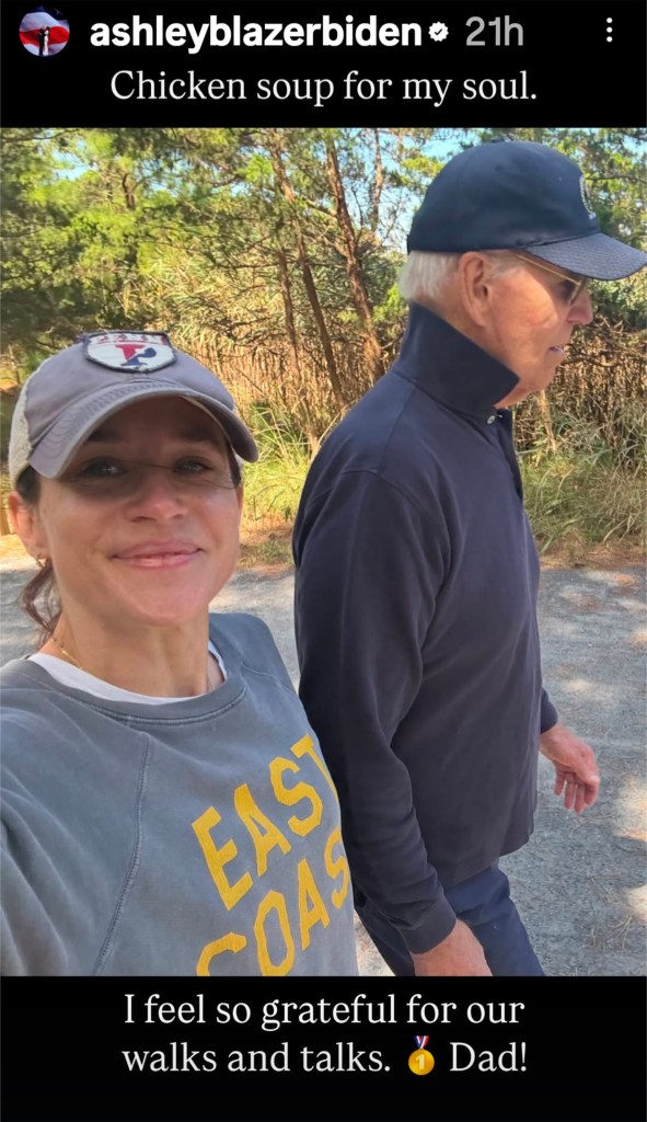 Ashley Biden and Joe Biden walking together.