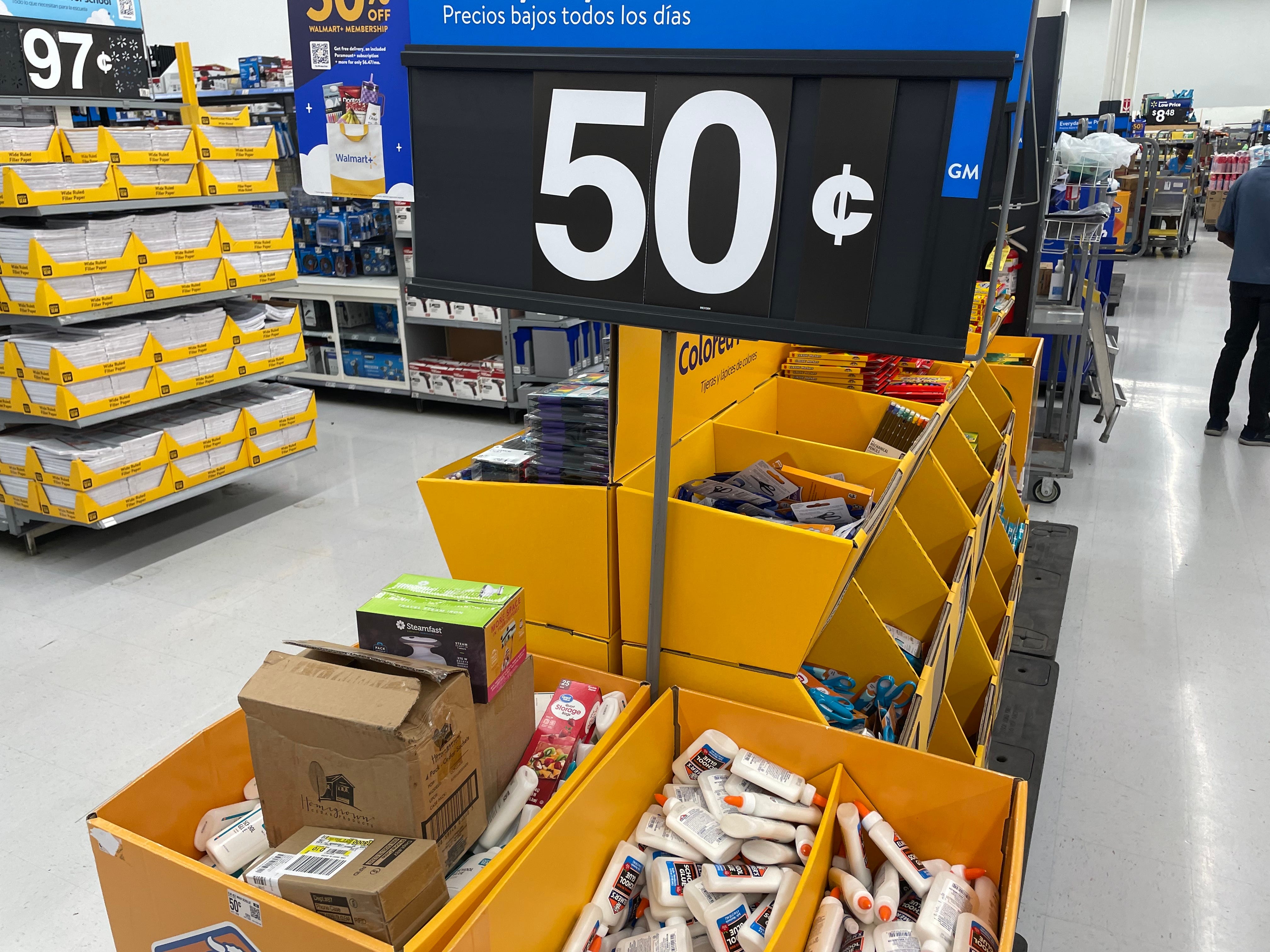 50 cent boxes of schol supplies at Walmart