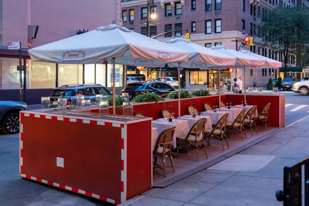 The outdoor dining at Osray on the Upper East Side.