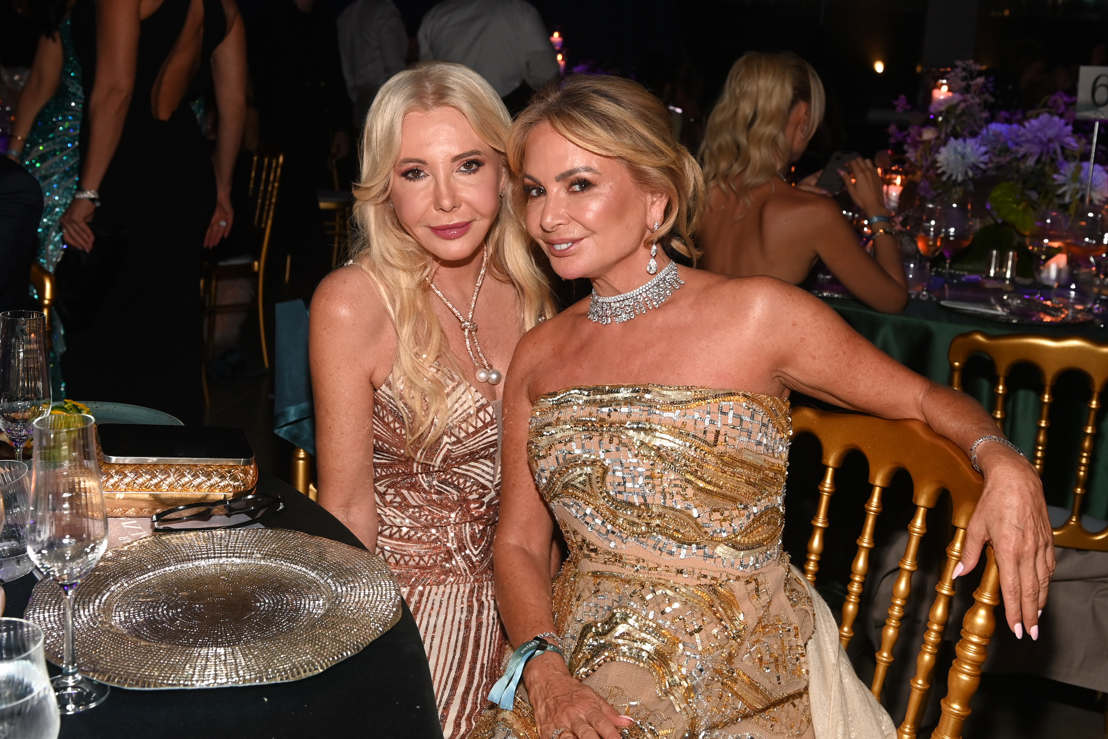Monika Bacardi and Carol Asscher attend the amfAR Gala Venezia 2025 presented by World Gold Council