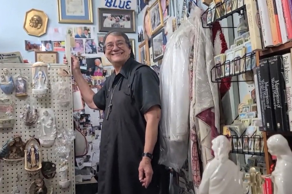 Sister Mary Madalyn Schleifer in her shop.