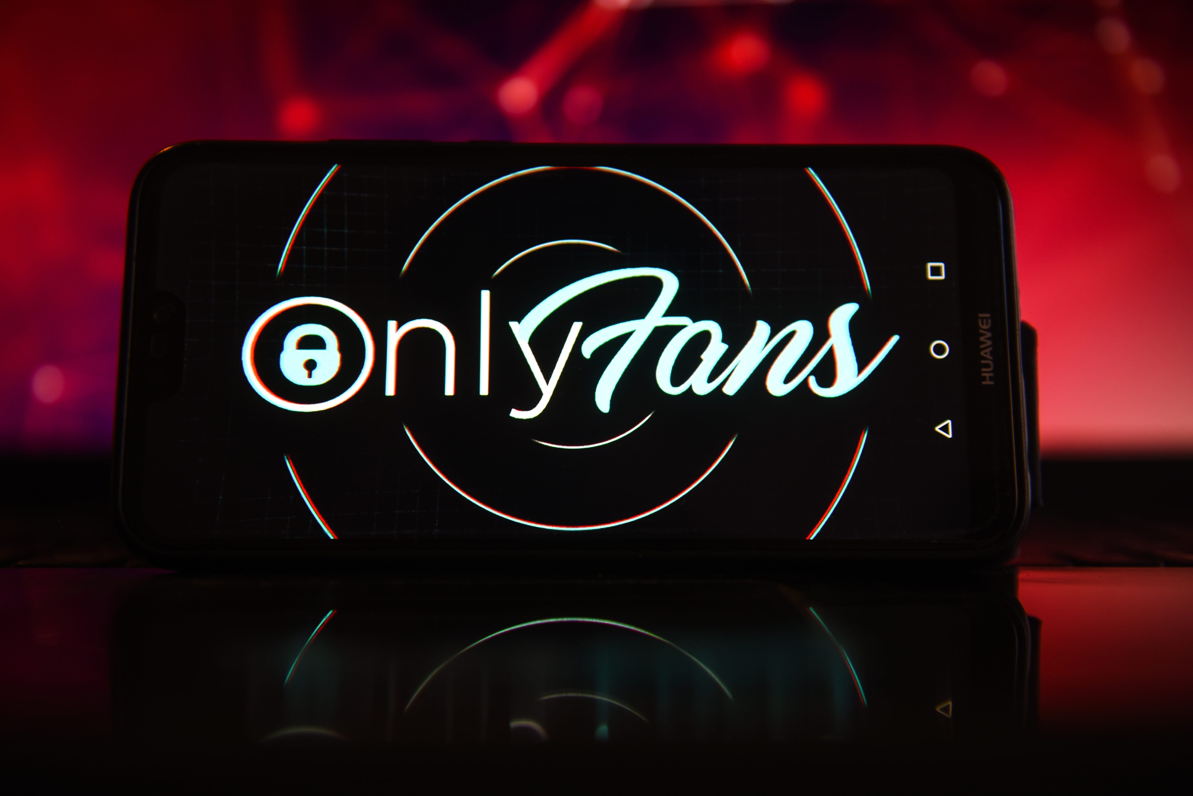illustration of onlyFans logo on a phone