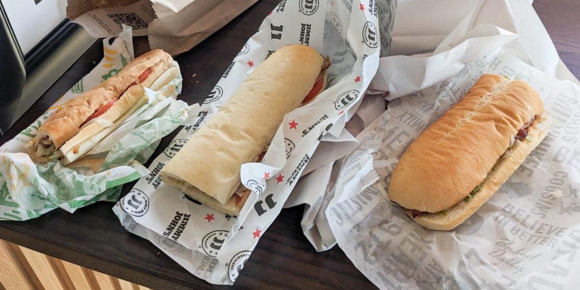 I ordered bacon, lettuce, and tomato sandwiches from Cousins Subs, Jimmy John’s, and Subway. Only one chain let me down.