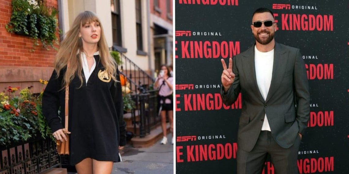 Taylor Swift got engaged in a Ralph Lauren dress that subtly matched Travis Kelce’s outfit