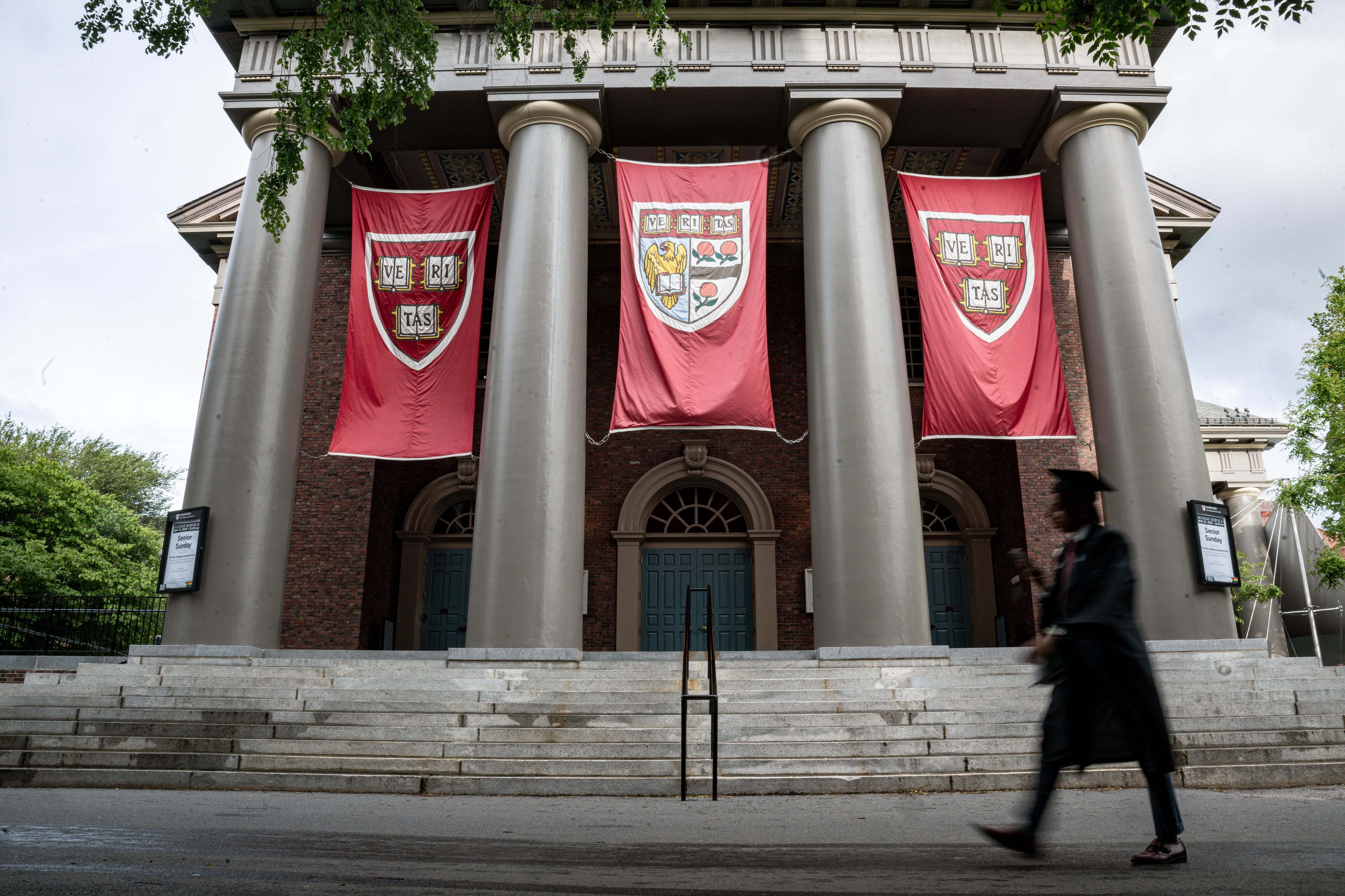 Student on Harvard campus