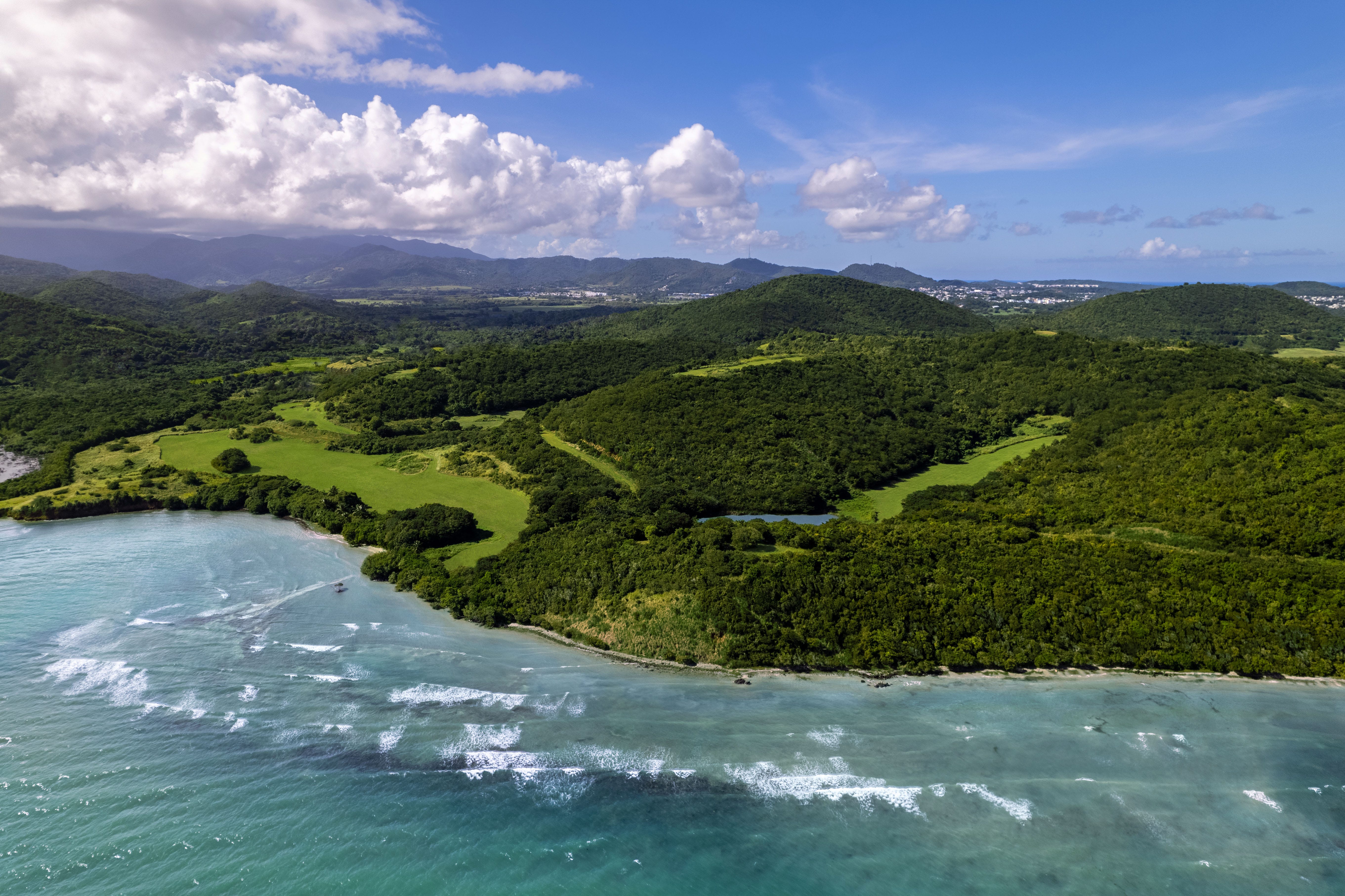 An aerial view of the eastern shore of Puerto Rico.
