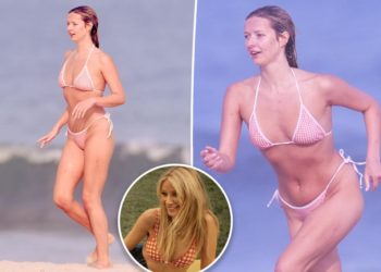 Apple Martin, 21, is mom Gwyneth Paltrow’s twin in tiny gingham bikini