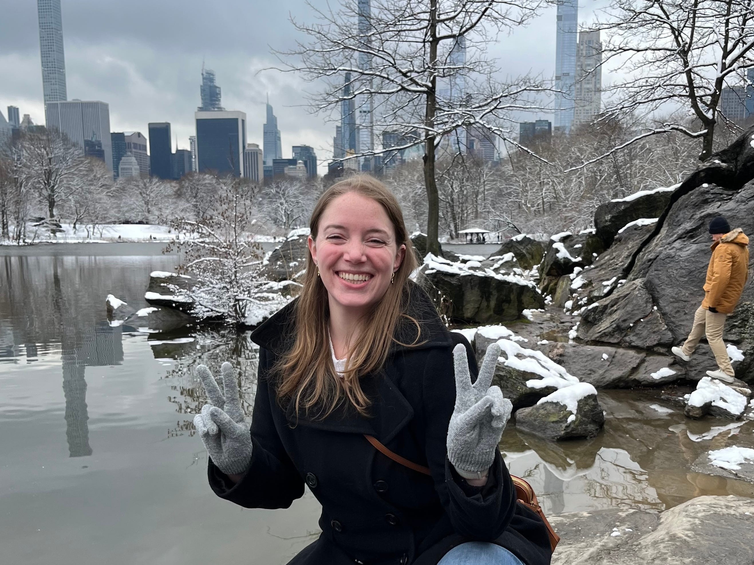 The author in a park in New York in the winter.