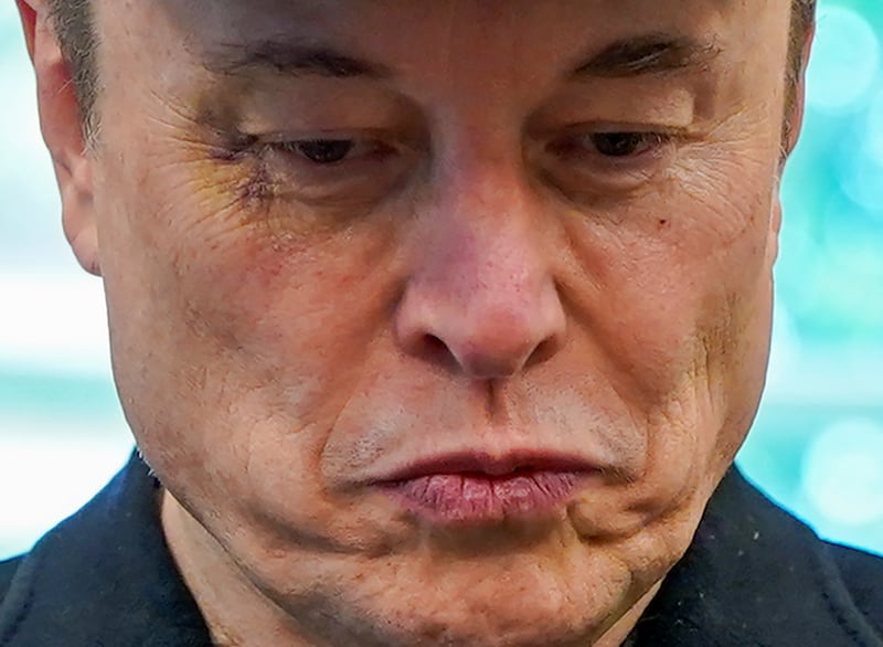 Elon Musk is seen with a bruised eye as he attends a press conference with U.S. President Donald Trump in the Oval Office at the White House in Washington, D.C., U.S., May 30, 2025.