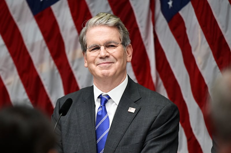 Treasury Secretary Scott Bessent addresses a press conference i in Stockholm, Sweden on July 29, 2025.