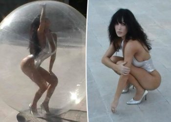 Bianca Censori is trapped in a bubble in new Instagram photo shoot