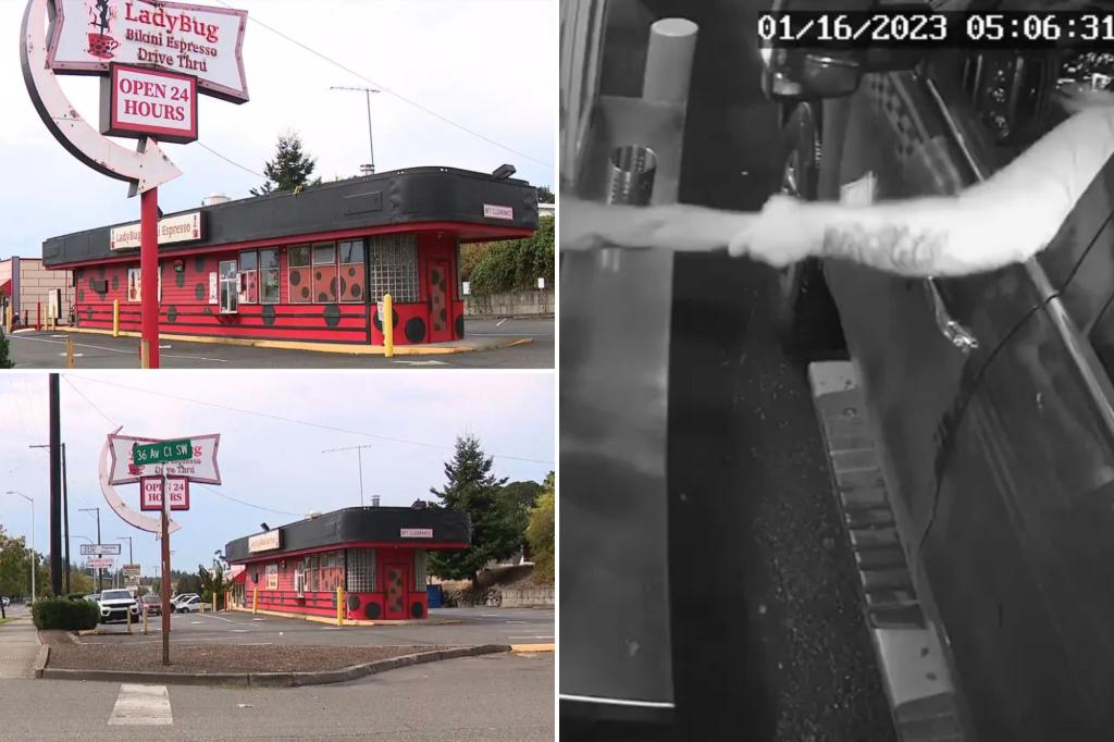 Bikini-clad barista nearly abducted by teen creep who tried to yank her out drive-thru window