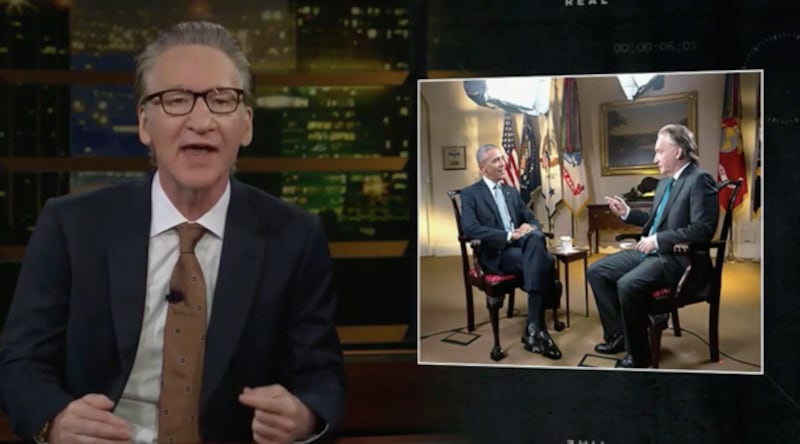 Maher complained that it took eight years to get Barack Obama on his show.