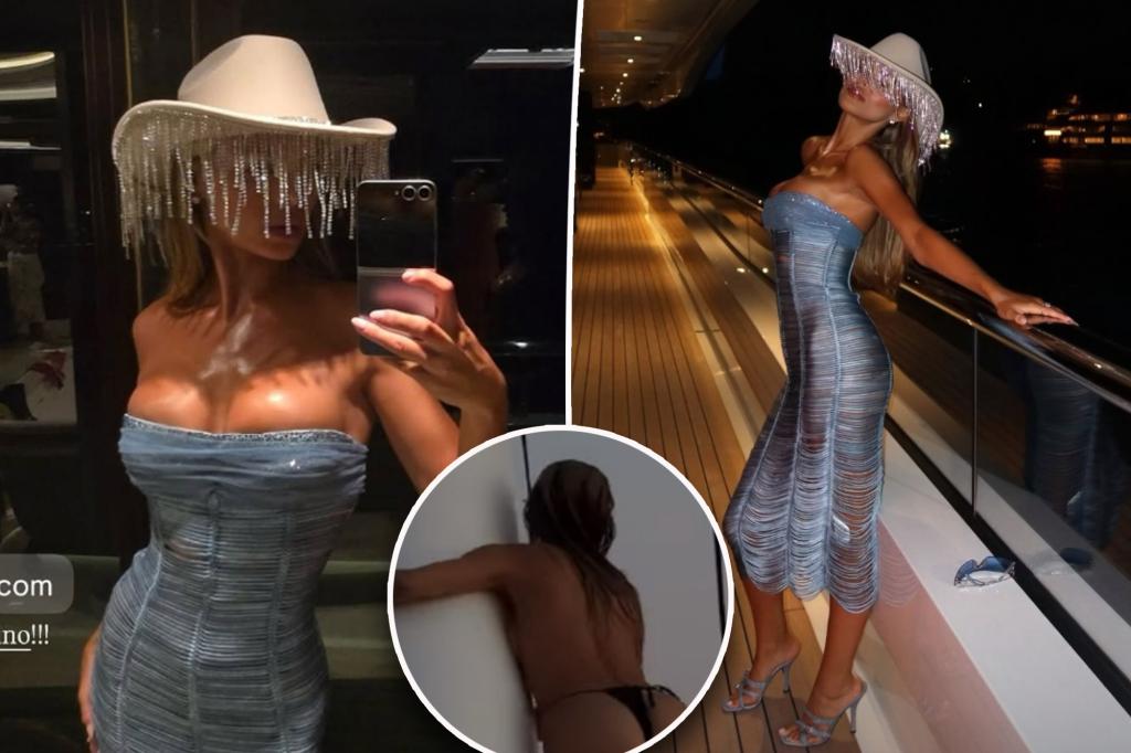 Brooks Nader rocks nothing but thong bikini bottoms during fun-filled getaway in Italy