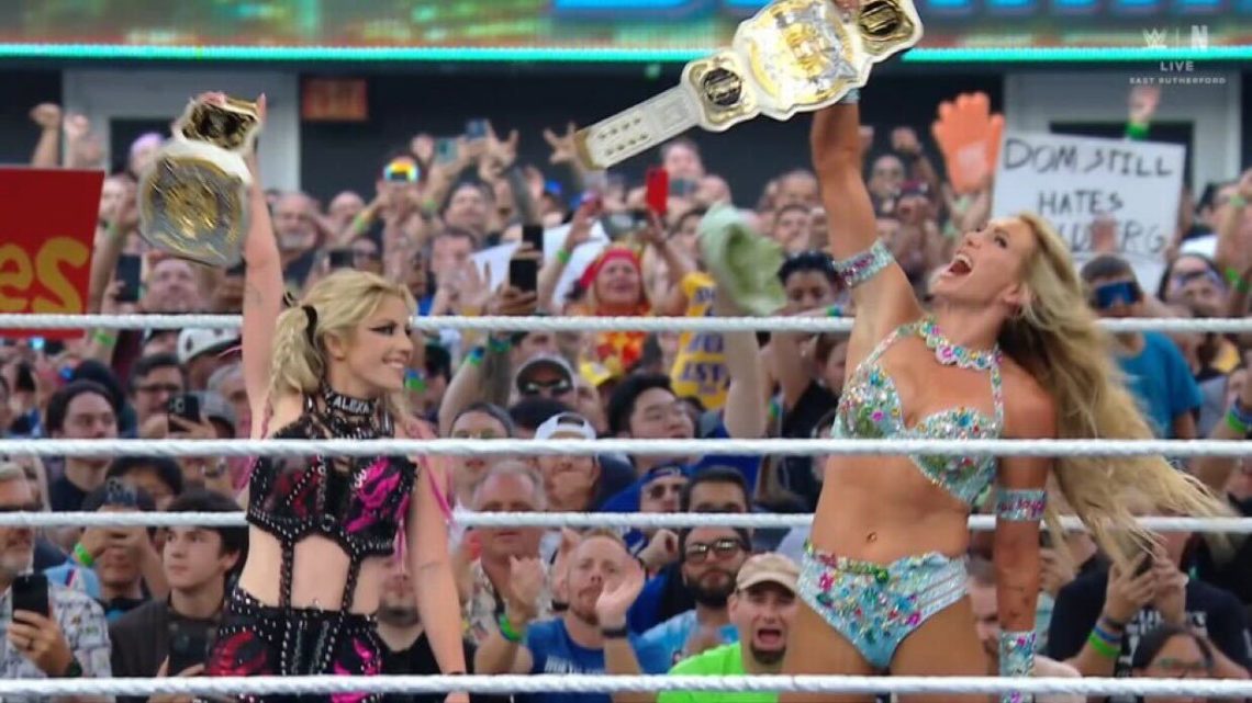 Charlotte Flair and Alexa Bliss Win WWE Women’s Tag Titles at SummerSlam