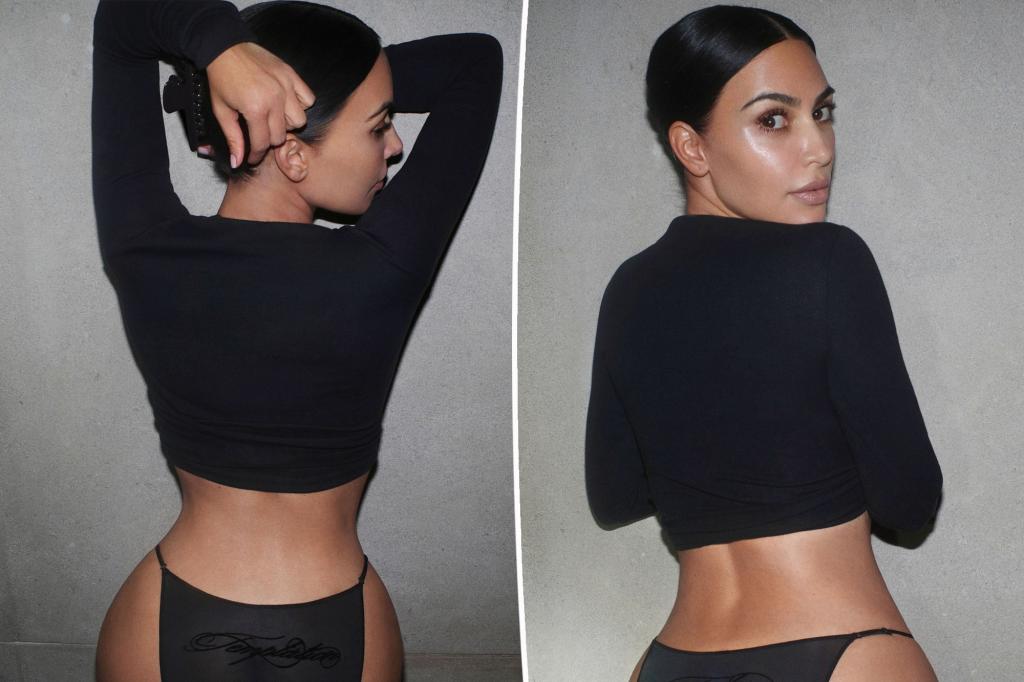 Cheeky Kim Kardashian rocks see-through underwear for racy Skims photo shoot