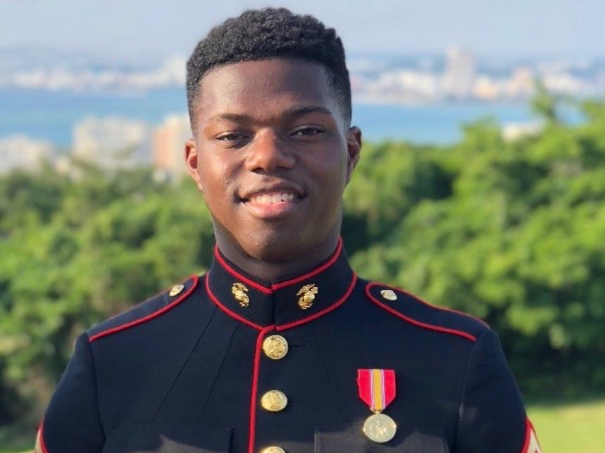 Miguel Echols in his Marines uniform