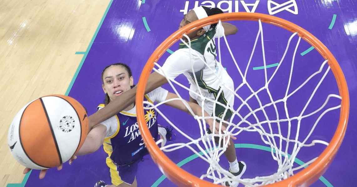 Dearica Hamby and Kelsey Plum lift Sparks to another hard-fought win over Seattle