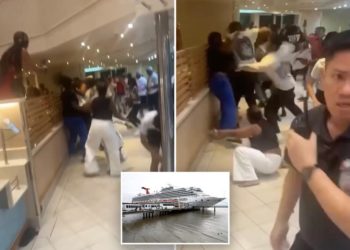 Disturbing video captures moment wild Carnival Cruise ship brawl breaks out ‘over chicken tenders’