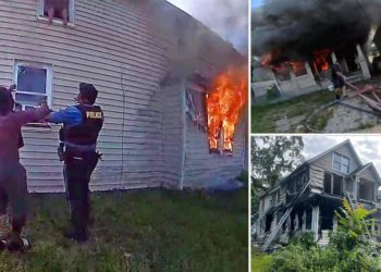 Dramatic bodycam shows New Jersey child, 8, leap from second-story window into officer’s arms as blaze engulfs home
