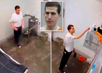 Eerie leaked videos of Bryan Kohberger with red hands inside cell being probed by Idaho prison
