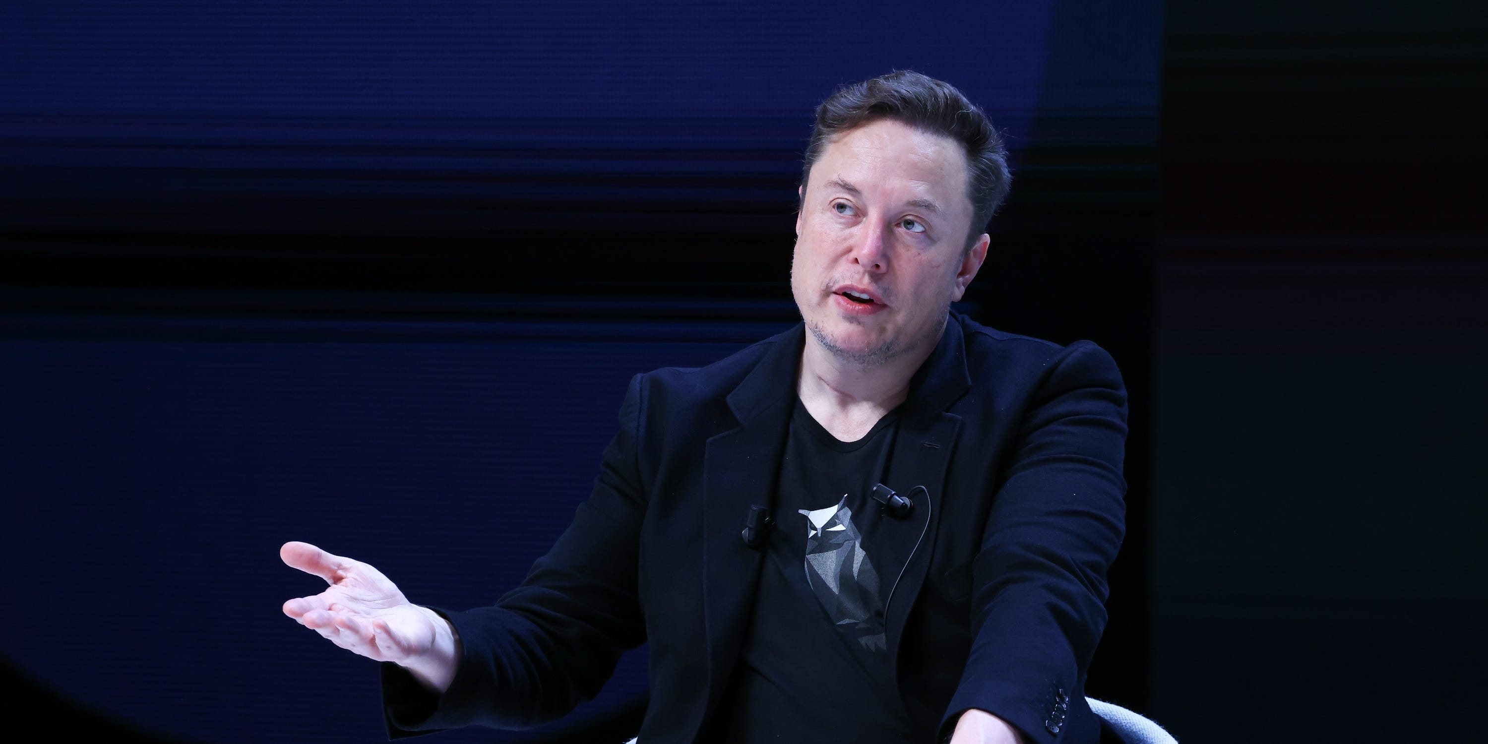 Elon Musk is pictured at Cannes Lions in 2024.