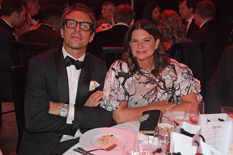 Erik Torstensson and Dame Natalie Massenet attend the the GQ Men Of The Year Awards 2019 in association with HUGO BOSS at the Tate Modern on September 3, 2019 in London, England.
