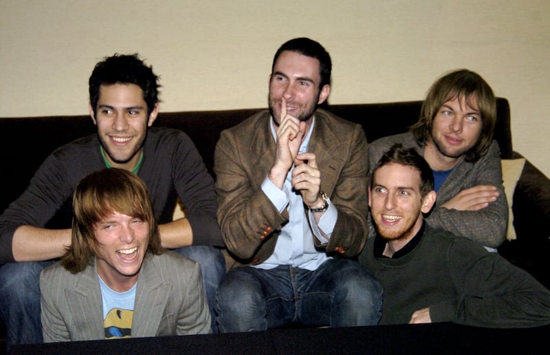 James Valentine, Ryan Dusick, Adam Levine, Mickey Madden and Jesse Carmichael of Maroon 5.