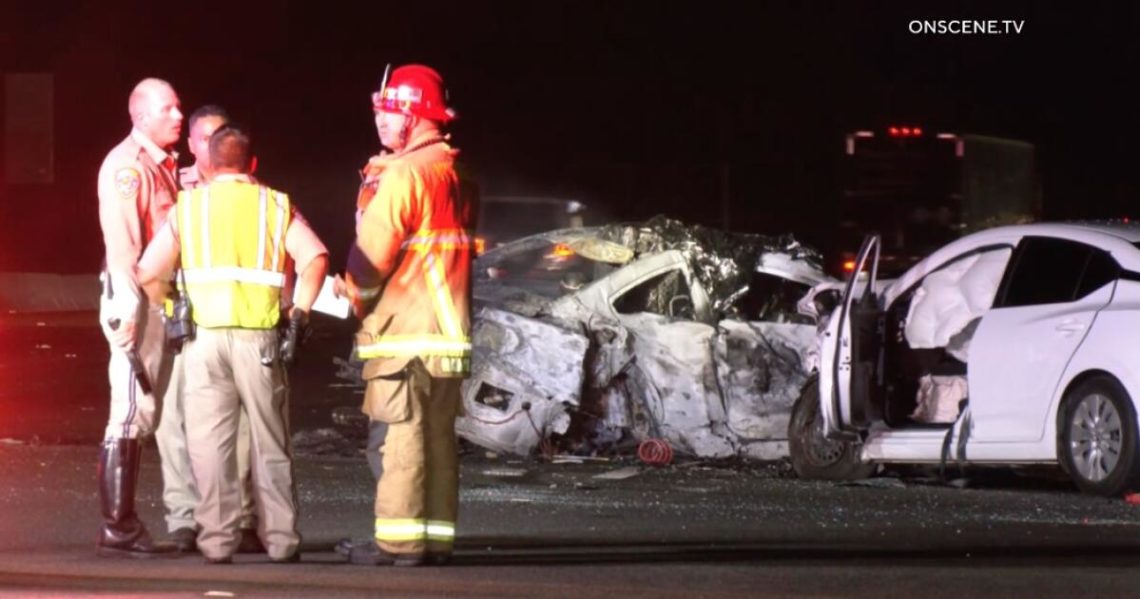 Four killed in crash on I-15 in Temecula as BMW leaps center divider; driver survives