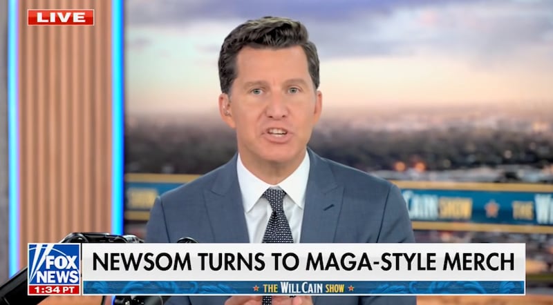 Will Cain blasting Newsom on Monday's show.