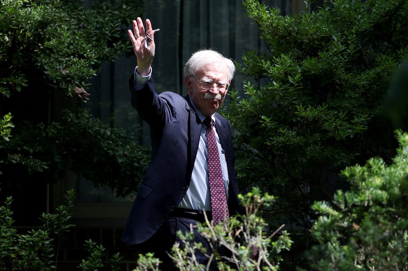 Bolton returned to his Bethesda, Maryland home Friday following its search by the FBI.