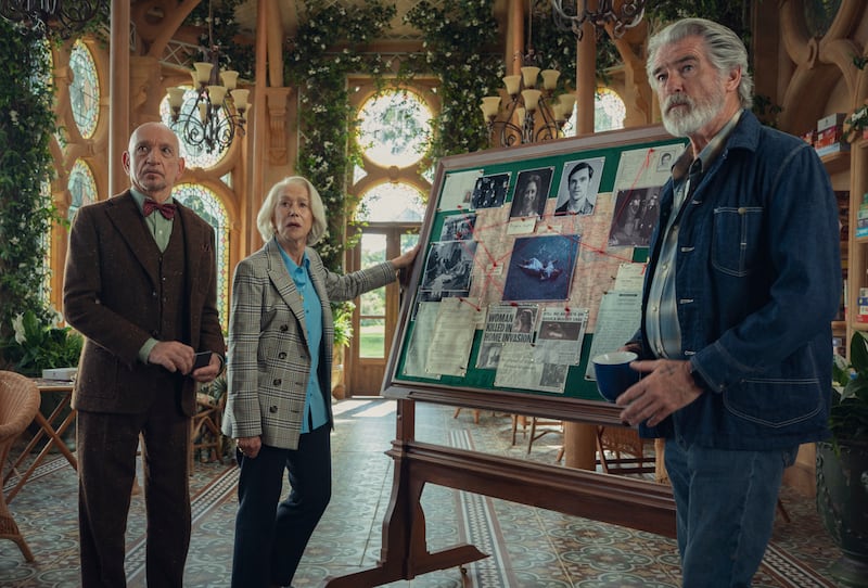 Sir Ben Kingsley, Helen Mirren and Pierce Brosnan