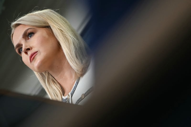 White House Press Secretary Karoline Leavitt speaks during a press briefing at the White House in Washington, D.C. on July 17, 2025.
