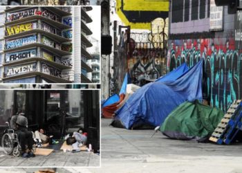 How downtown Los Angeles became a boarded-up ghost-town with hoards of drug-smoking vagrants and dozens of shuttered storefronts
