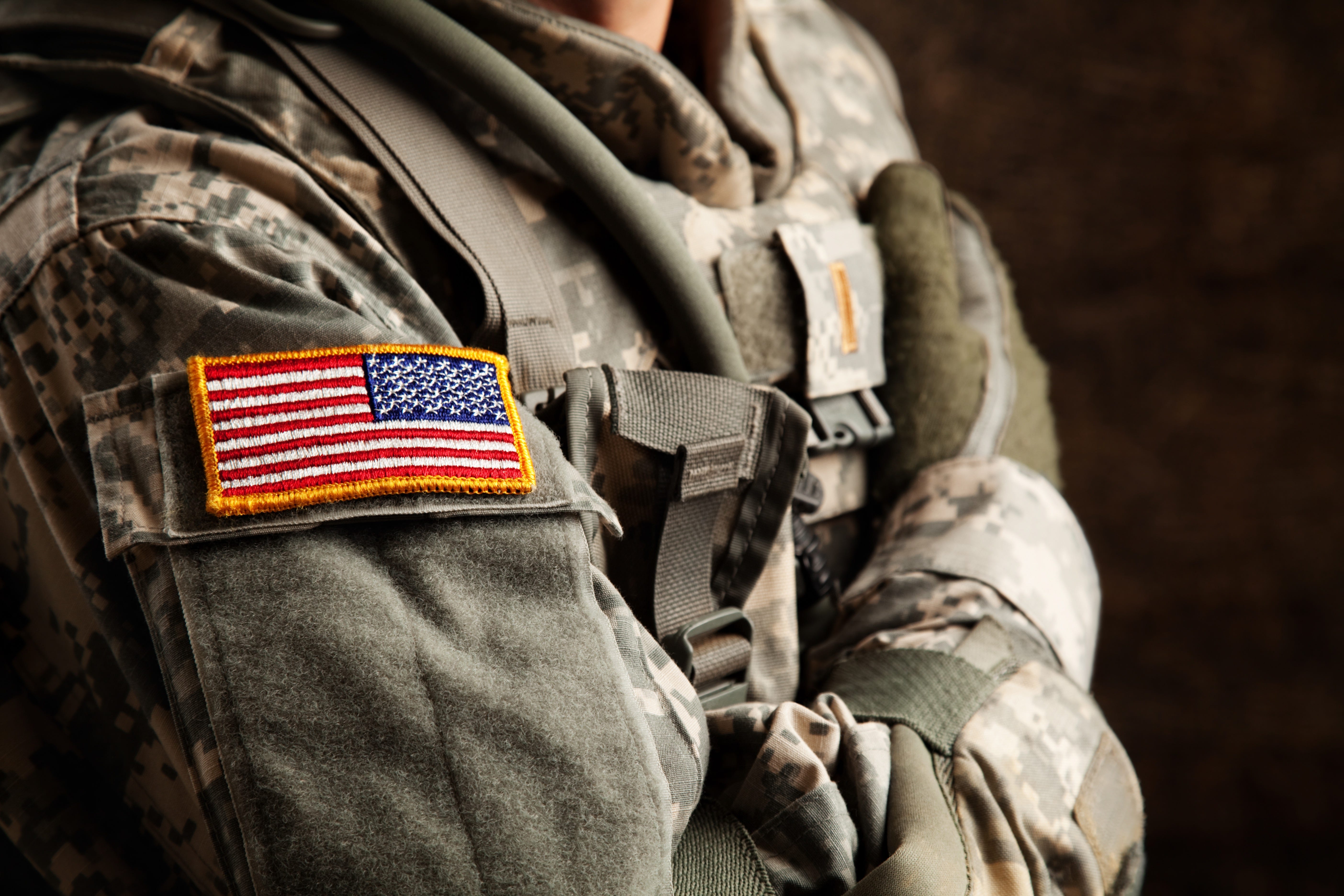 Military member pledging allegiance