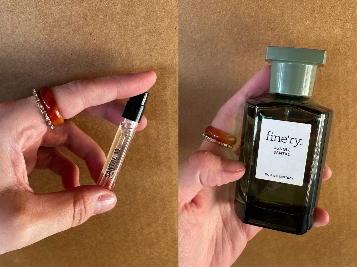 Perfume from Le Labo and Fine'ry.